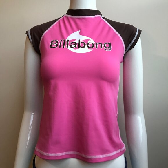 Billabong Girls Vintage RARE BLUE CRUSH movie rashguard rash guard pink surf top - Picture 2 of 9